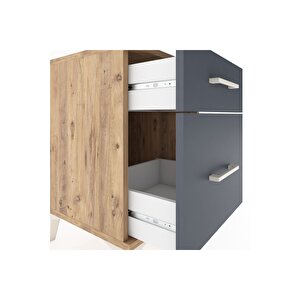 Hyperion Komodin 2 Çekmeceli 44x44x64 Çam-antrasit
