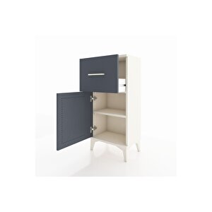 Arges Komodin Tek Raflı Tek Çekmeceli Tek Kapaklı 44x30x96 Aytaşı-antrasit