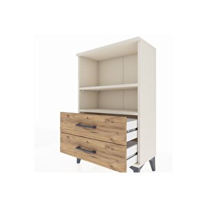 Arges Komodin 2 Raflı 2 Çekmeceli 60x30x96 Aytaşı-çam