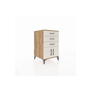 Kronos Komodin 3 Çekmeceli 2 Kapaklı 60x59x96 Çam-aytaşı