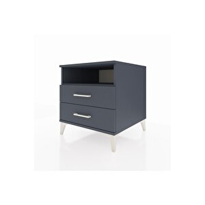 Kronos Komodin Tek Raflı 2 Çekmeceli 60x59x64 Antrasit-antrasit