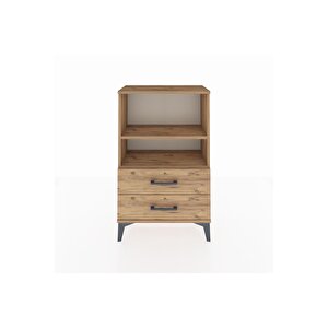 Arges Komodin 2 Raflı 2 Çekmeceli 60x30x96 Çam-çam