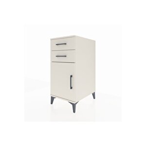 Kronos Komodin Tek Raflı 2 Çekmeceli Tek Kapaklı 44x59x96 Aytaşı-aytaşı