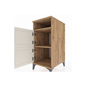 Kronos Komodin 2 Raflı 2 Kapaklı 44x59x96 Çam-aytaşı