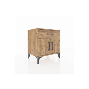 Hyperion Komodin Tek Raflı Tek Çekmeceli 2 Kapaklı 60x44x64 Çam-çam