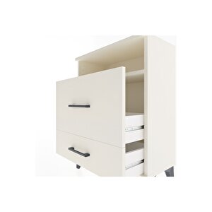 Arges Komodin Tek Raflı 2 Çekmeceli 60x30x80 Aytaşı-aytaşı