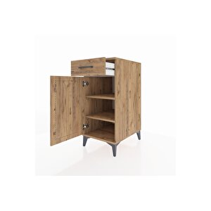 Kronos Komodin 2 Raflı Tek Çekmeceli Tek Kapaklı 44x59x96 Çam-çam