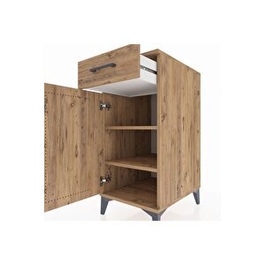 Kronos Komodin 2 Raflı Tek Çekmeceli Tek Kapaklı 44x59x96 Çam-çam