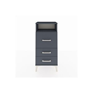 Arges Komodin Tek Raflı 3 Çekmeceli 44x30x96 Antrasit-antrasit