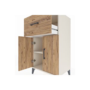 Hyperion Komodin Tek Raflı Tek Çekmeceli 2 Kapaklı 60x44x106 Aytaşı-çam
