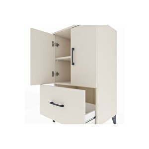 Hyperion Komodin 2 Raflı Tek Çekmeceli 2 Kapaklı 60x44x106 Aytaşı-aytaşı