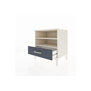 Hyperion Komodin 2 Raflı Tek Çekmeceli 60x44x64 Aytaşı-antrasit