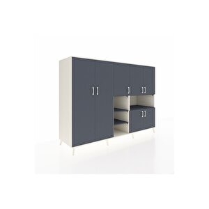 Kronos Dolap 13 Raflı 7 Kapaklı 220x59x163 Aytaşı-antrasit