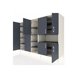 Kronos Dolap 13 Raflı 7 Kapaklı 220x59x163 Aytaşı-antrasit