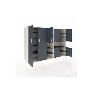 Kronos Dolap 13 Raflı 7 Kapaklı 220x59x163 Aytaşı-antrasit