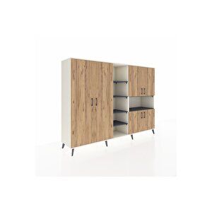 Hyperion Dolap 13 Raflı 6 Kapaklı 220x44x163 Aytaşı-çam/antrasit