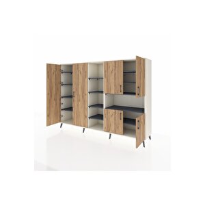 Hyperion Dolap 13 Raflı 6 Kapaklı 220x44x163 Aytaşı-çam/antrasit