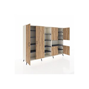 Hyperion Dolap 13 Raflı 6 Kapaklı 220x44x163 Aytaşı-çam/antrasit