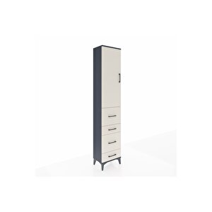 Arges Dolap 2 Raflı 4 Çekmeceli Tek Askılı 44x30x221 Antrasit-aytaşı