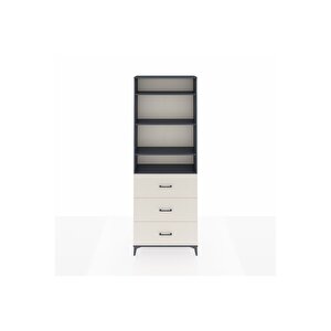 Arges Dolap 4 Raflı 3 Çekmeceli 88x30x243 Antrasit-aytaşı