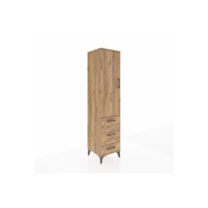 Hyperion Dolap 4 Raflı 3 Çekmeceli Tek Kapaklı 44x44x195 Çam-çam