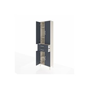 Arges Dolap 4 Raflı 2 Çekmeceli 4 Kapaklı 60x30x221 Aytaşı-antrasit