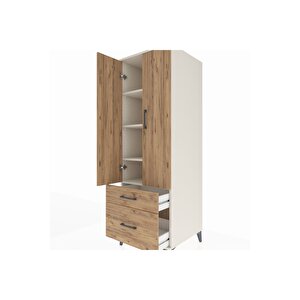 Kronos Dolap 4 Raflı 2 Çekmeceli 2 Kapaklı 60x59x182 Aytaşı-çam
