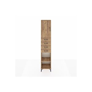 Arges Dolap 3 Raflı 4 Çekmeceli Tek Kapaklı 44x30x221 Çam-çam