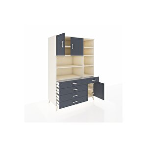 Kronos Dolap 9 Raflı 5 Çekmeceli 3 Kapaklı 132x59x195 Aytaşı-antrasit/antrasit