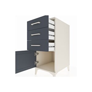 Kronos Komodin 3 Çekmeceli Tek Kapaklı 44x59x96 Aytaşı-antrasit