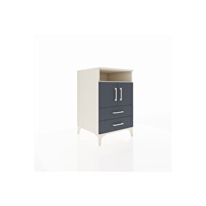 Kronos Komodin 2 Raflı 2 Çekmeceli 2 Kapaklı 60x59x96 Aytaşı-antrasit