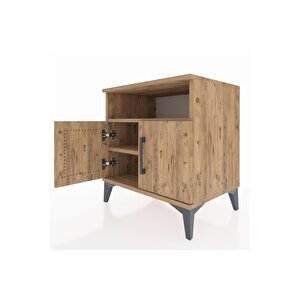 Hyperion Komodin 2 Raflı 2 Kapaklı 60x44x64 Çam-çam