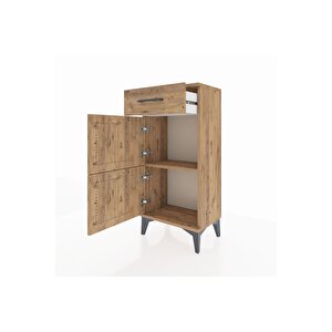 Arges Komodin Tek Raflı Tek Çekmeceli 2 Kapaklı 44x30x96 Çam-çam