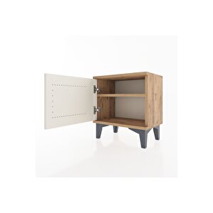 Arges Komodin Tek Raflı Tek Kapaklı 44x30x48 Çam-aytaşı