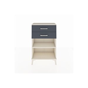 Arges Komodin Tek Raflı 2 Çekmeceli 60x30x96 Aytaşı-antrasit