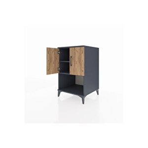 Kronos Komodin 2 Raflı 2 Kapaklı 60x59x96 Antrasit-çam