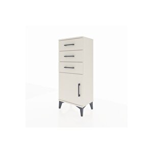Arges Komodin Tek Raflı 3 Çekmeceli Tek Kapaklı 44x30x106 Aytaşı-aytaşı