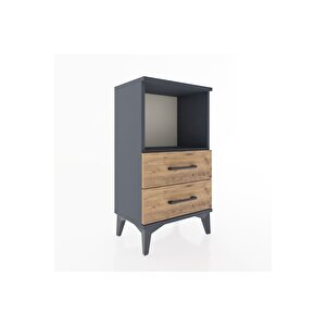 Arges Komodin 2 Çekmeceli 44x30x80 Antrasit-çam