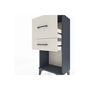 Arges Komodin 2 Çekmeceli 44x30x96 Antrasit-aytaşı