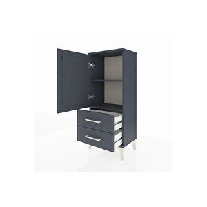 Arges Komodin 2 Raflı 2 Çekmeceli Tek Kapaklı 44x30x106 Antrasit-antrasit