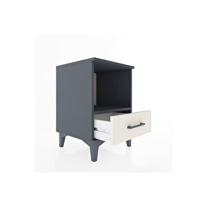 Hyperion Komodin Tek Raflı Tek Çekmeceli 44x44x64 Antrasit-aytaşı