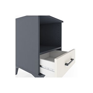 Hyperion Komodin Tek Raflı Tek Çekmeceli 44x44x64 Antrasit-aytaşı