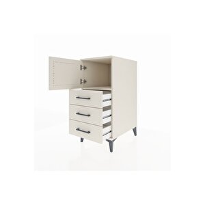 Kronos Komodin Tek Raflı 3 Çekmeceli Tek Kapaklı 44x59x96 Aytaşı-aytaşı
