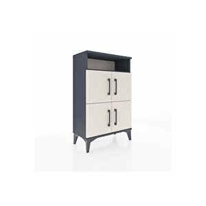 Arges Komodin Tek Raflı 4 Kapaklı 60x30x96 Antrasit-aytaşı