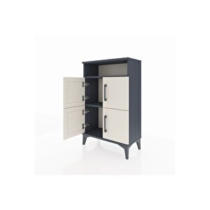 Arges Komodin Tek Raflı 4 Kapaklı 60x30x96 Antrasit-aytaşı