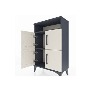 Arges Komodin Tek Raflı 4 Kapaklı 60x30x96 Antrasit-aytaşı