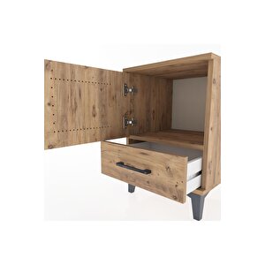 Hyperion Komodin Tek Raflı Tek Çekmeceli Tek Kapaklı 44x44x64 Çam-çam