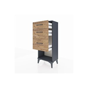 Arges Komodin 3 Çekmeceli 44x30x106 Antrasit-çam