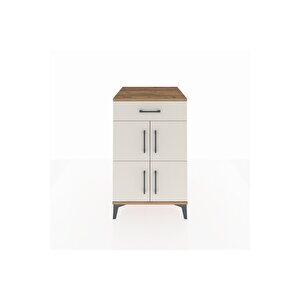Kronos Komodin Tek Raflı Tek Çekmeceli 4 Kapaklı 60x59x96 Çam-aytaşı