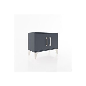 Arges Komodin Tek Raflı 2 Kapaklı 60x30x48 Antrasit-antrasit